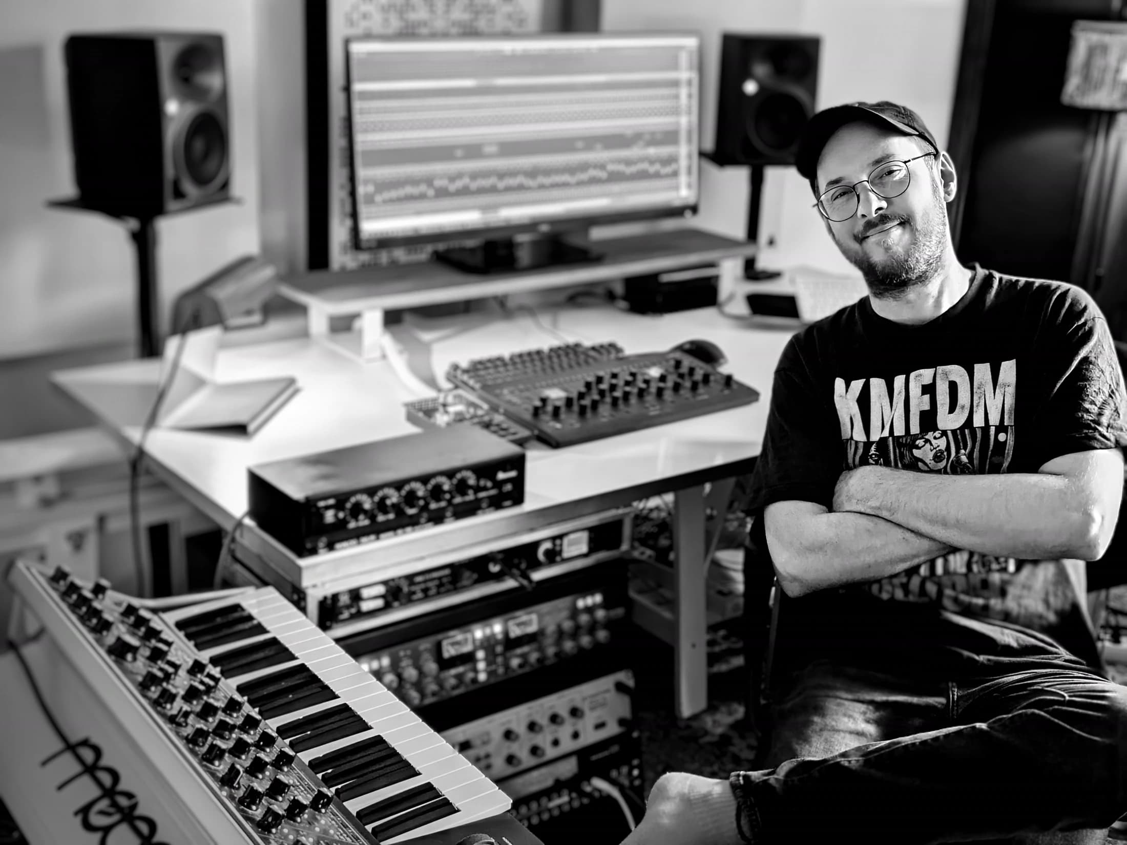 Patrik Skoog in his mixing and mastering studio in Berlin